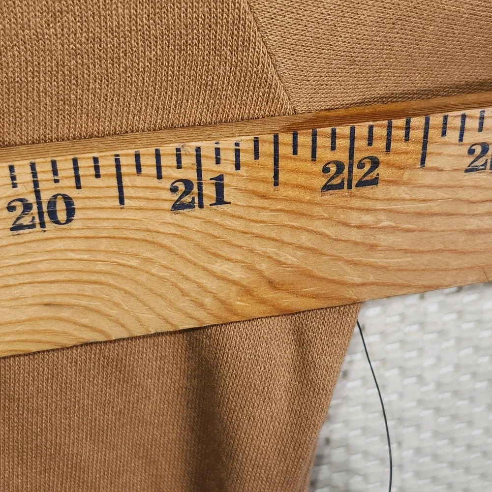 RVCA Wilson PULLOVER Hoodie Sweatshirt Tan‎ Brown Embroidered VA Logo Mens Small